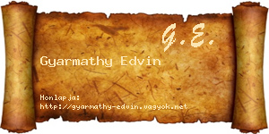 Gyarmathy Edvin névjegykártya
